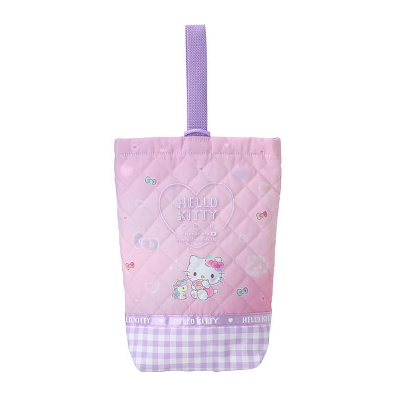 Sanrio Hello Kitty Quilted Shoe Bag Children’s Indoor Shoe Holder with Name Space
