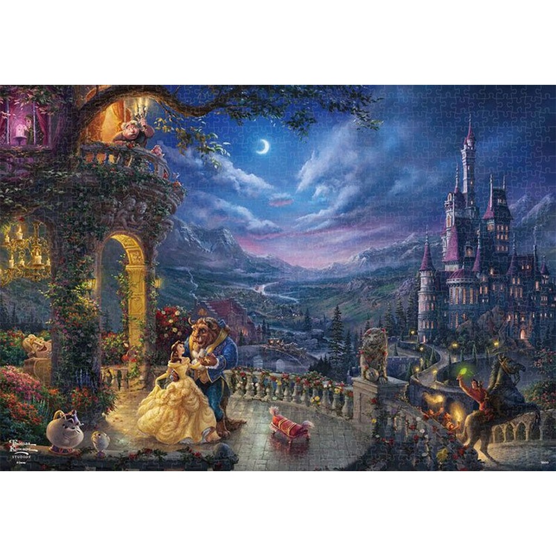 Tenyo D1000-069 Jigsaw Puzzle Disney Beauty and the Beast Dancing in the Moonlight (1000 Pieces)