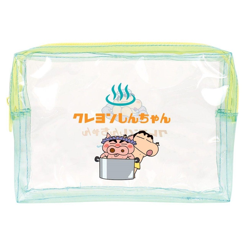 T’s Factory Crayon Shinchan Clear Pouch Bathhouse Shinchan / Green