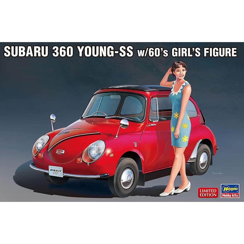 Hasegawa 1/24 Subaru 360 Young-SS (w/ 60’s Girl Figure) Plastic Model