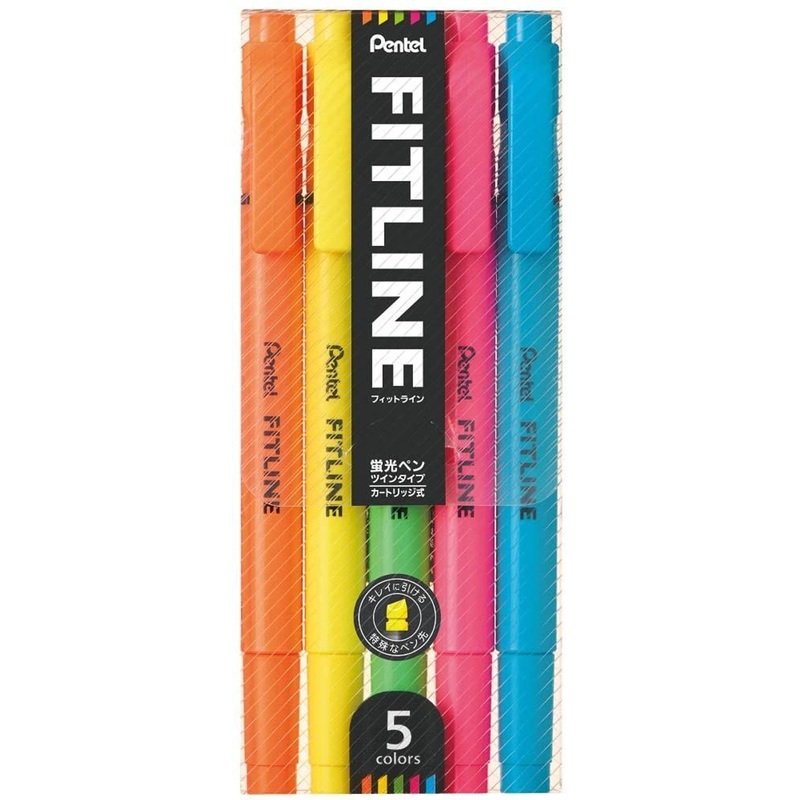 Pentel FITLINE Highlighter 5 Color Set