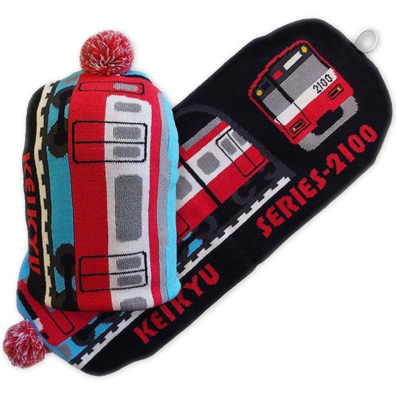 Railway 2 Way Scarf/Beanie for Kids Keikyu Type 2100