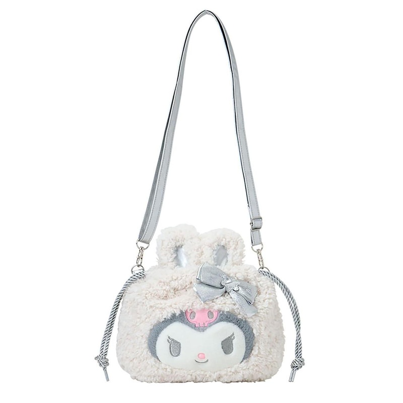 Sanrio Kuromi 2-Way Drawstring Shoulder Bag (Fluffy Snow Rabbit) 129844