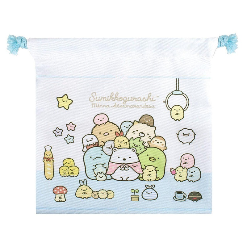 T’s Factory Sumikko Gurashi Flat Drawstring Bag Everyone Gathers Here