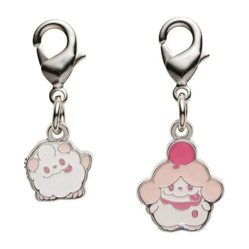 Pokemon Center Original Nationwide Pokedex Metal Charm – Swirlix Slurpuff (684 , 685)