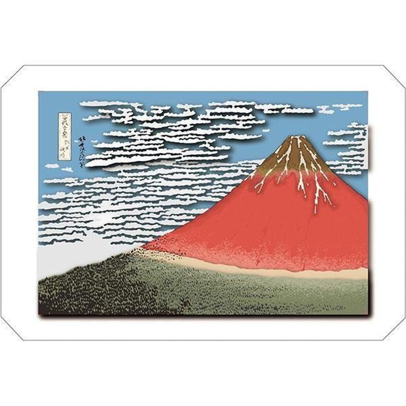 Ensky SA-C02 Paper Shadow Art Plus Katsushika Hokusai Thirty-six Views of Mt. Fuji Fine Wind Clear Morning
