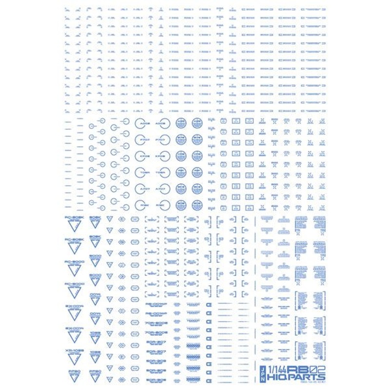 HiQparts 1/144 RB02 Caution Decals One Color Blue