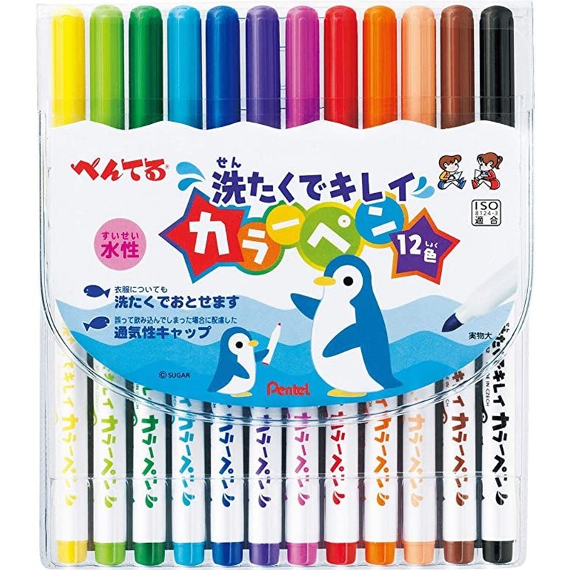 Pentel Washed Off Color Pen 12 Color Set