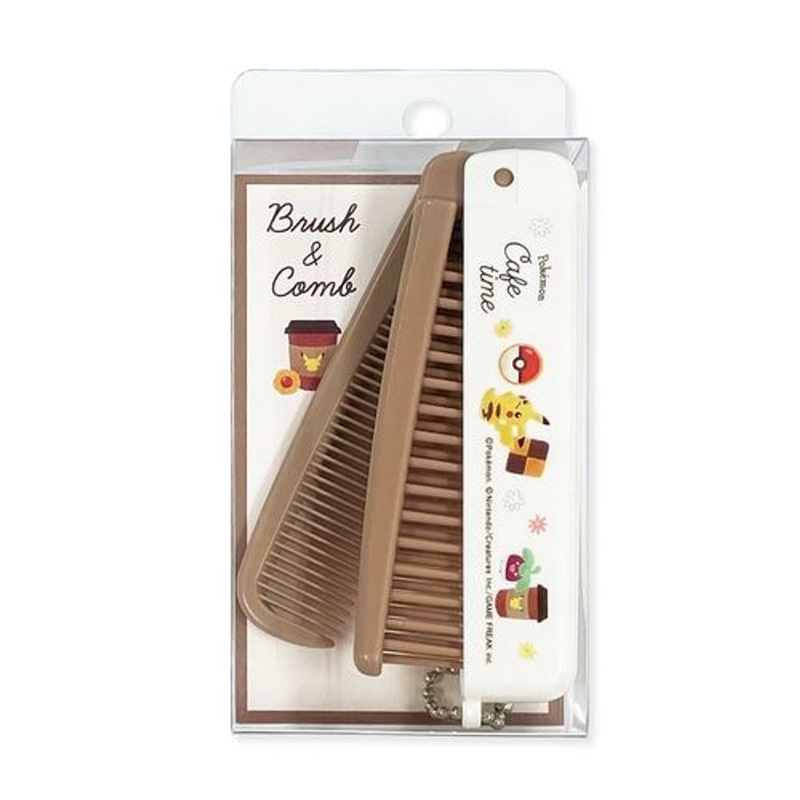 Pokemon Center Original Folding Brush & Comb – Pikachu and Coffee