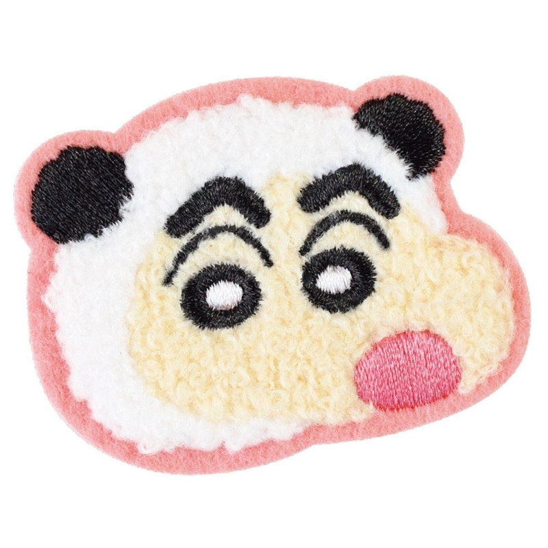 T’s Factory Shinchan Fluffy Embroidery Sticker Transformation Shinchan Panda