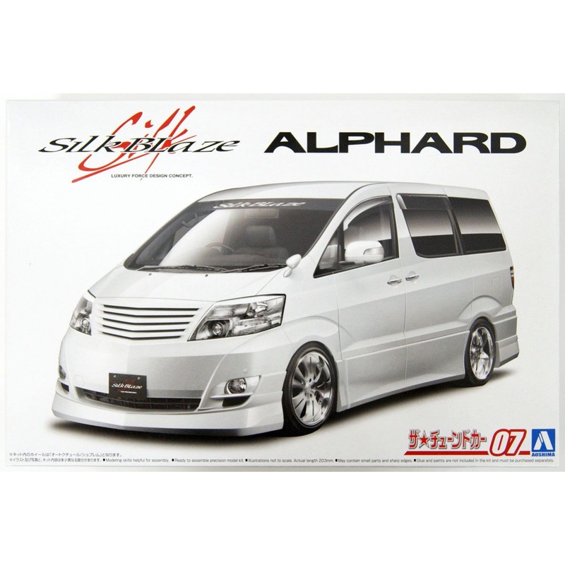 Aoshima The Tuned Car 1/24 Toyota Silk Blaze MNH/ANH10, 15W Alphard ’05  Plastic Model