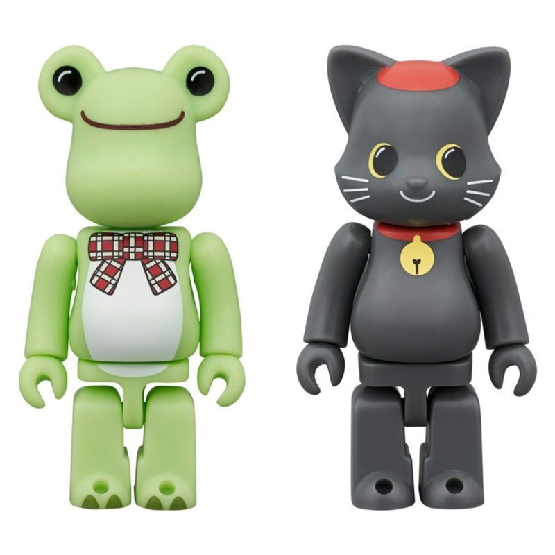 Medicom Bearbrick BE@RBRICK Pickles the Frog & Nyabrick NY@BRICK Black Cat Pierre 100% 2pc. Set