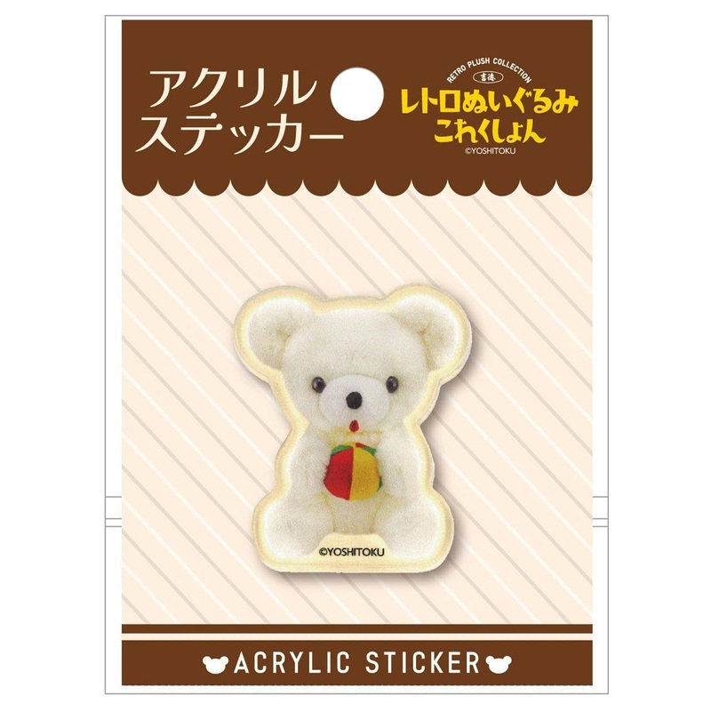 T’s Factory Yoshitoku Plush Acrylic Sticker Sitting Mari Holding Bear