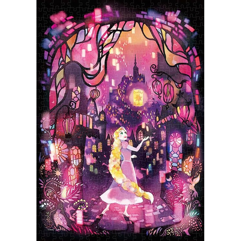 Tenyo DSG500-626 Jigsaw Puzzle Disney Tangled Light in the Night Sky (Stained Art) (500 S-Pieces)