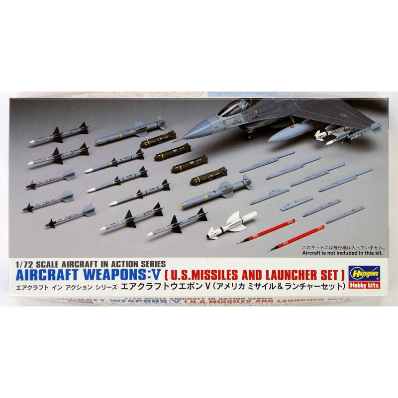 Hasegawa 1/72 Aircraft Weapons V U.S. Missiles & Launcher Set Plastic Model