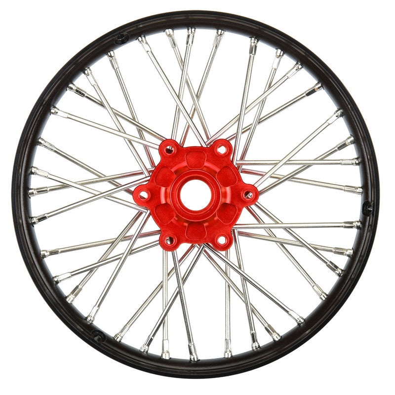 Pro-Line Racing 283600T2 1:4 Black/Red Pro-Spec Aluminum V2 Bead Front Wheel