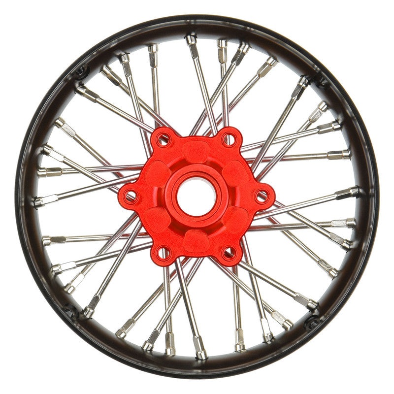 Pro-Line Racing 284700T2 1:4 Black/Red Pro-Spec Aluminum V2 Bead Front Wheel