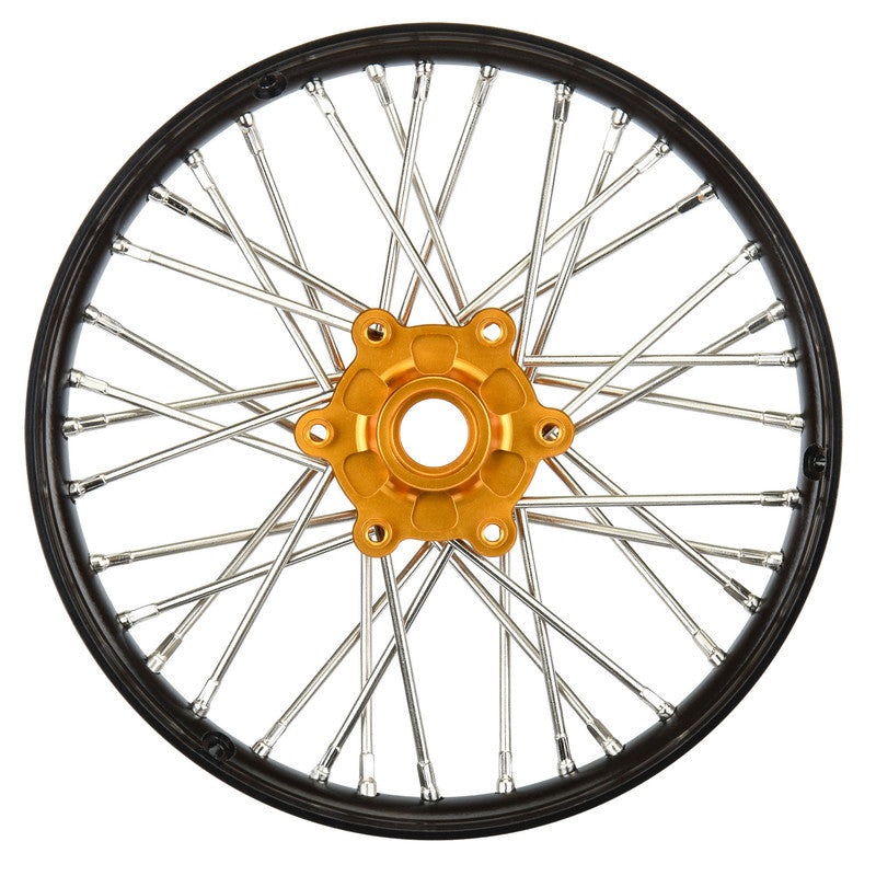 Pro-Line Racing 283600T3 1:4 Black/Gold Pro-Spec Aluminum V2 Bead Front Wheel