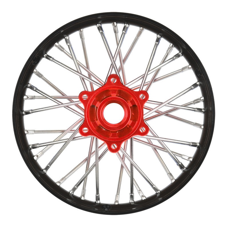 Pro-Line Racing 283700T2 1:4 Black/Red Pro-Spec Aluminum V2 Bead Rear Wheel