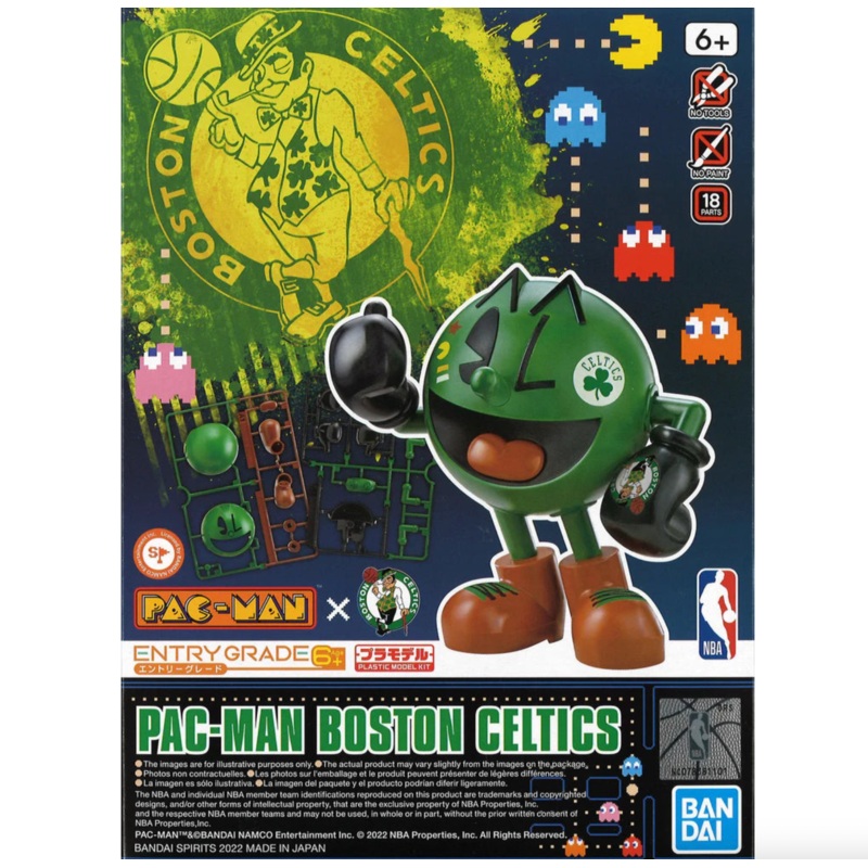 Bandai x NBA 2593835 Entry Grade Boston Celtics Pac-Man Model Kit