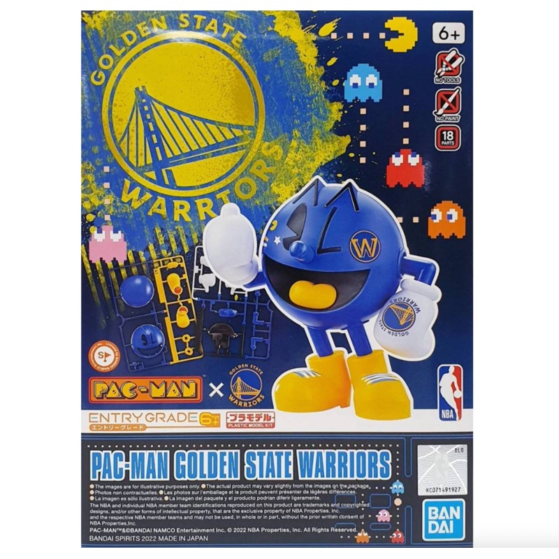 Bandai x NBA 2593837 Entry Grade Golden State Warriors Pac-Man Model Kit