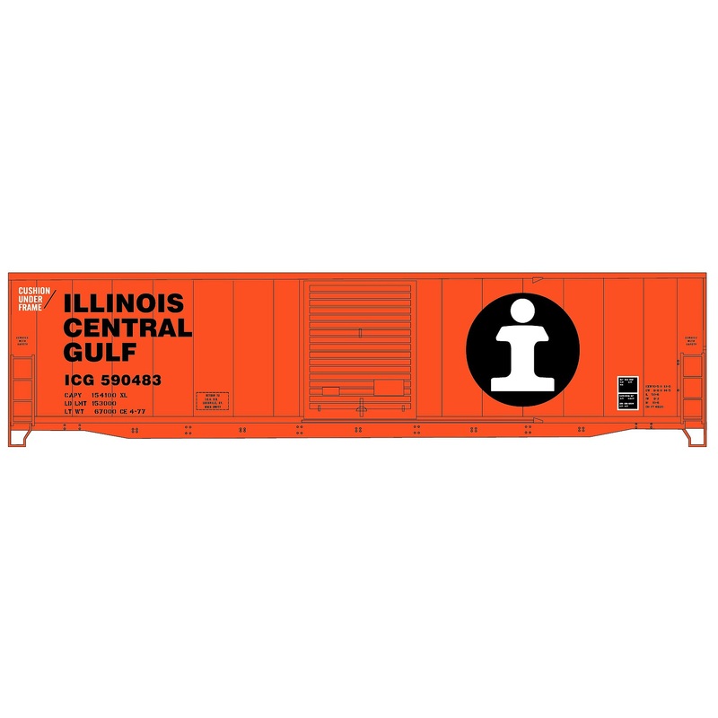 50′ Welded Steel Boxcar Illinois Central Gulf