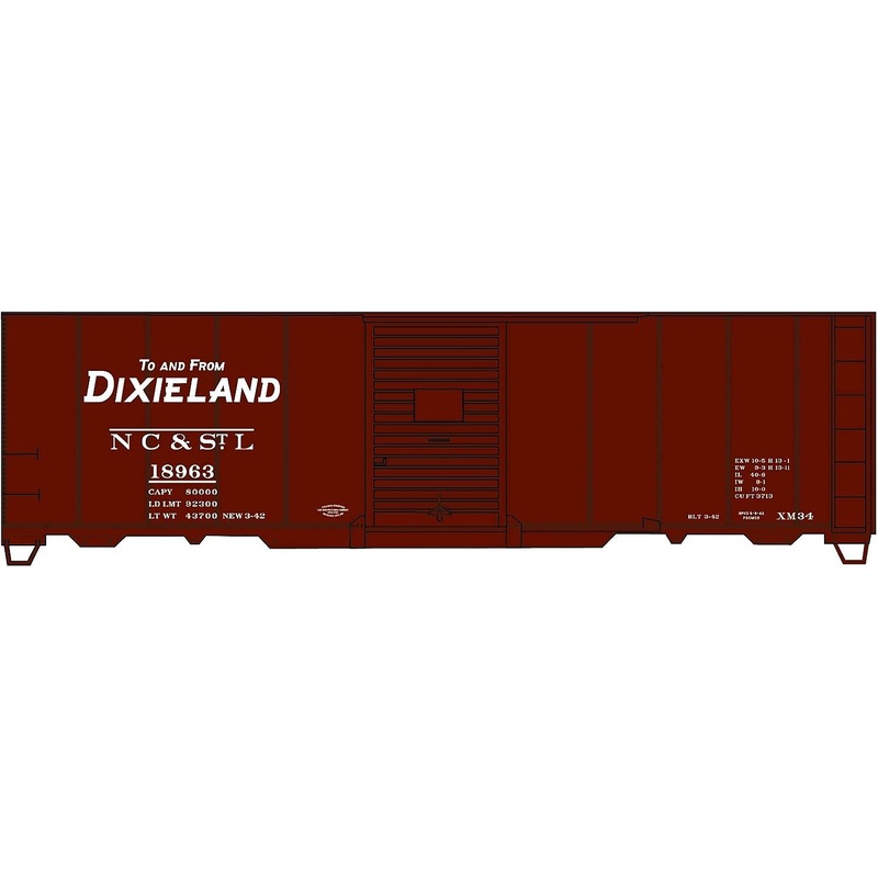 40′ AAR Single Door Steel Boxcar Kit NC&StL #18963