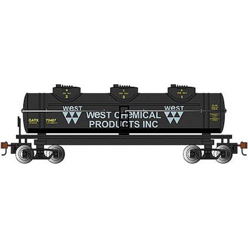 40′ Three Dome Tank Car West Chemical Products #70487
