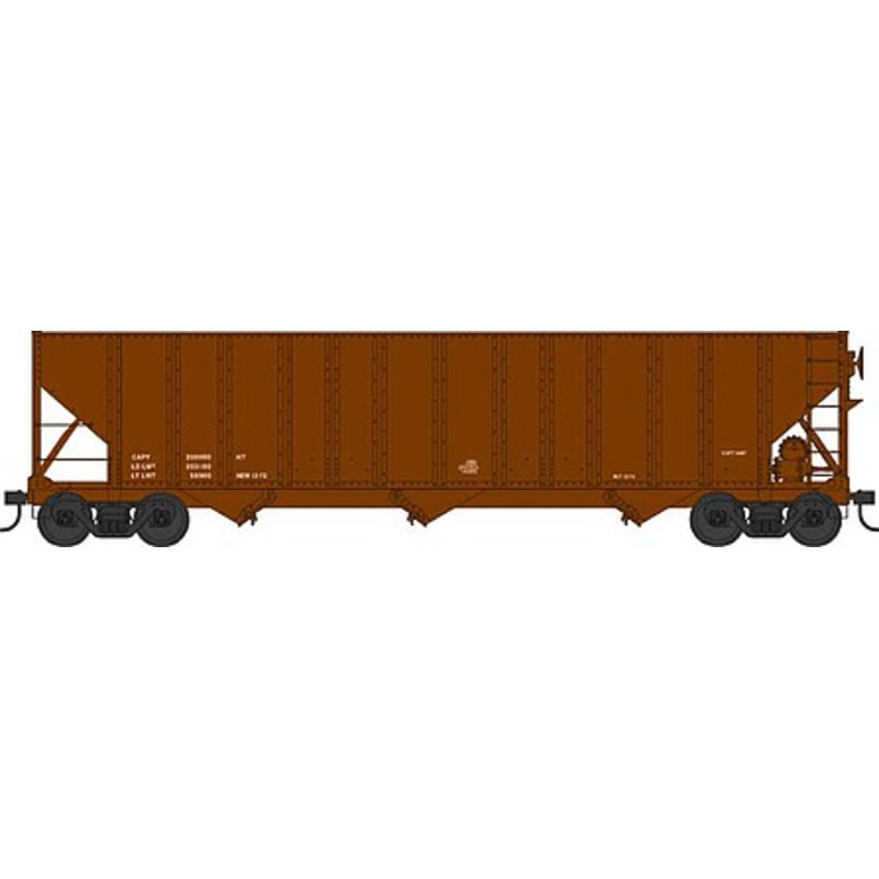 H-43 100 ton 3-Bay Hopper car Data Only Brown Body