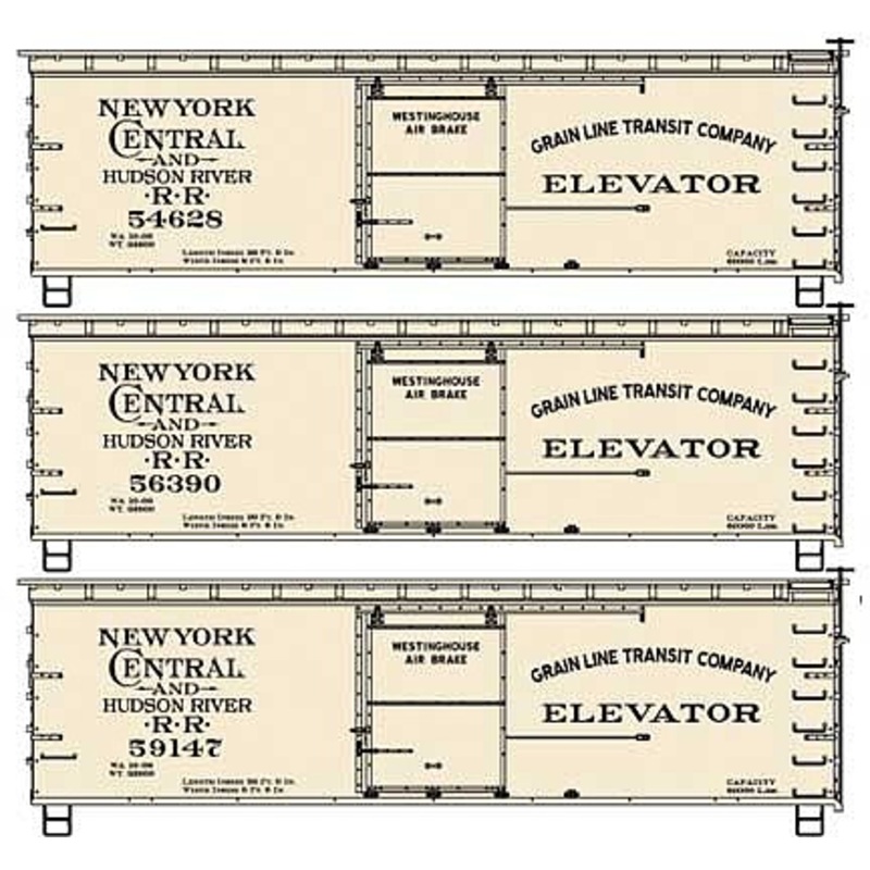 HO 36′ Wood Boxcar NYC&HR 3pk
