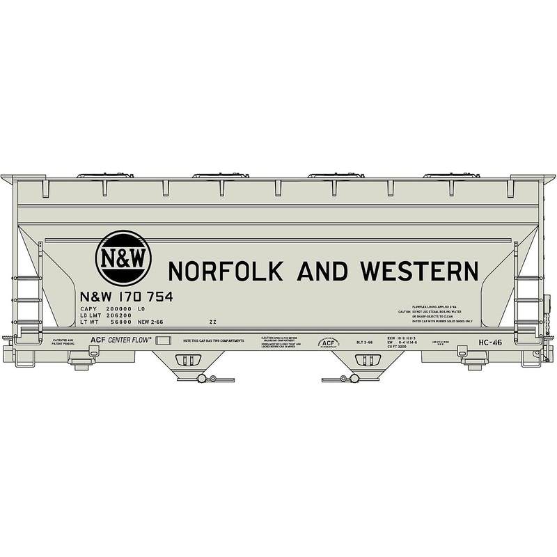 ACF 2-Bay Covered Hopper Norfolk & Western