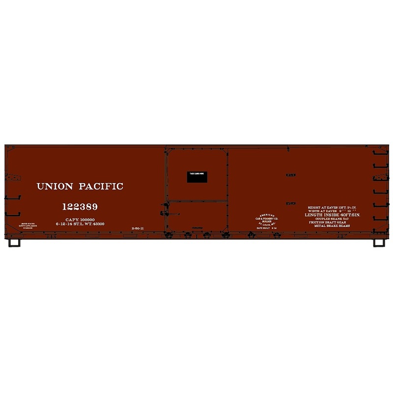 HO 40’DS Wd Boxcar UP Singles fr/3pc Set