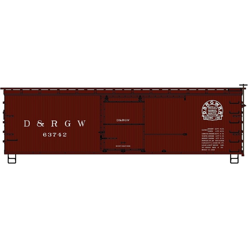 36′ Double Sheathed Wood Boxcar kit D&RGW #63742