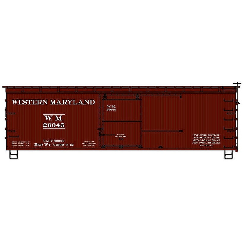 HO 36′ Double Sheath Wood Boxcar WM