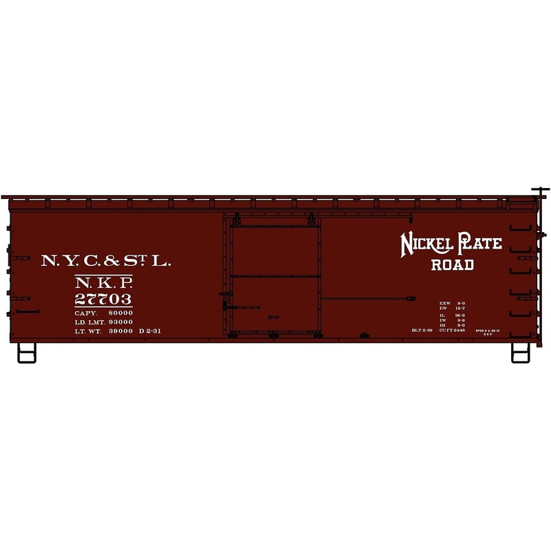 36′ Double-Sheathed Wood Boxcar kit NKP #27703