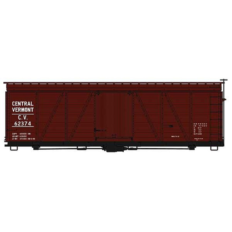 36′ Fowler Wood Boxcar Central Vermont #62374