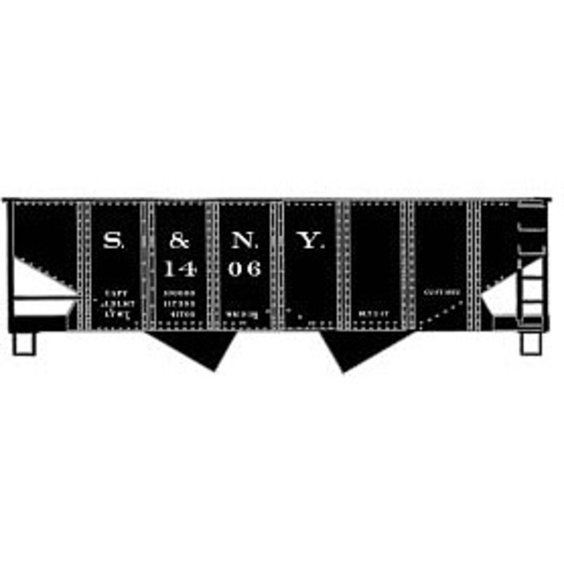 55-Ton 2-Bay Open Hopper Kit NYS&W #1406 (black)