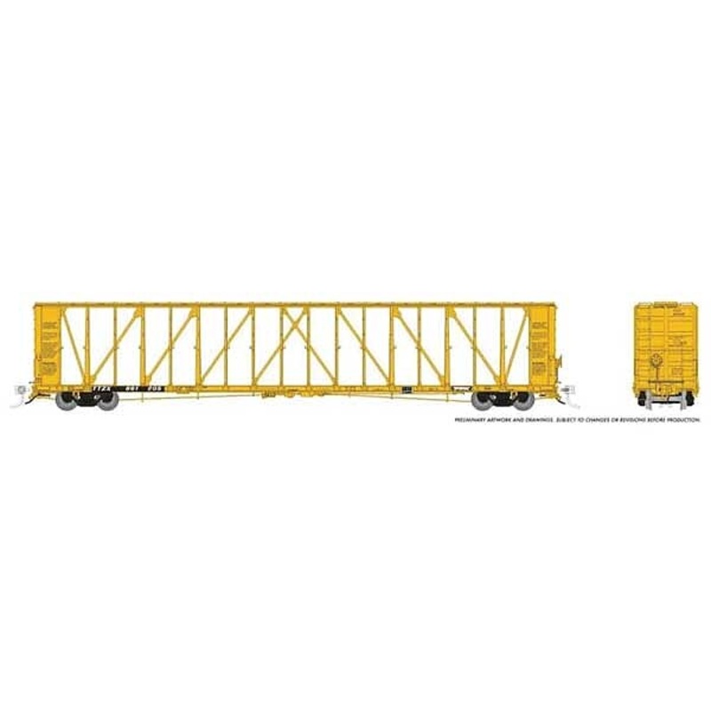 Ho NSC 73′ Centerbeam TTX Yellow 6pk