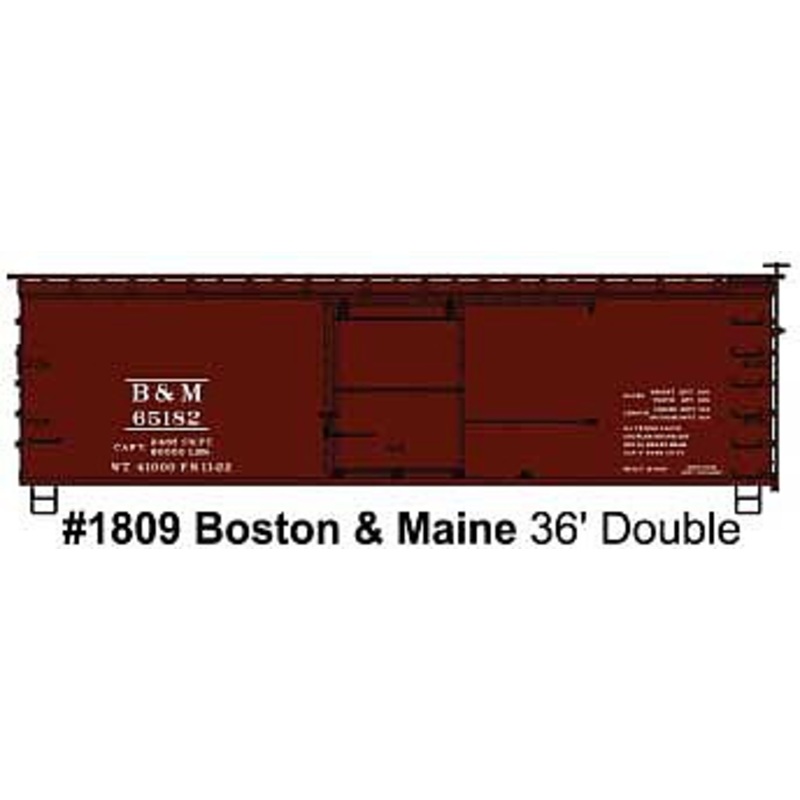 36′ Double Sheathed Wood Boxcar Kit Boston & Maine