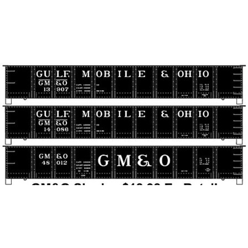 41′ Steel Gondola Kit Gulf Mobile & Ohio 3 pack