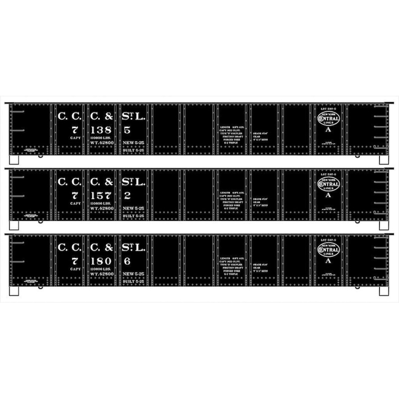 AAR 41′ Steel Gondola 3-Pack – Kit – Big Four CCC&StL