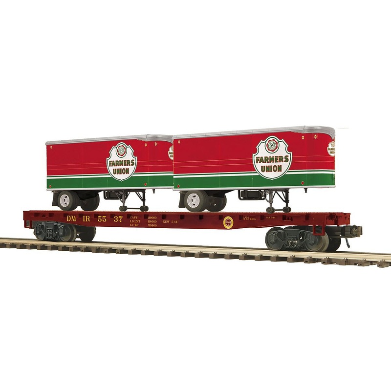 O Flatcar w/Pup Trailers DM&IR