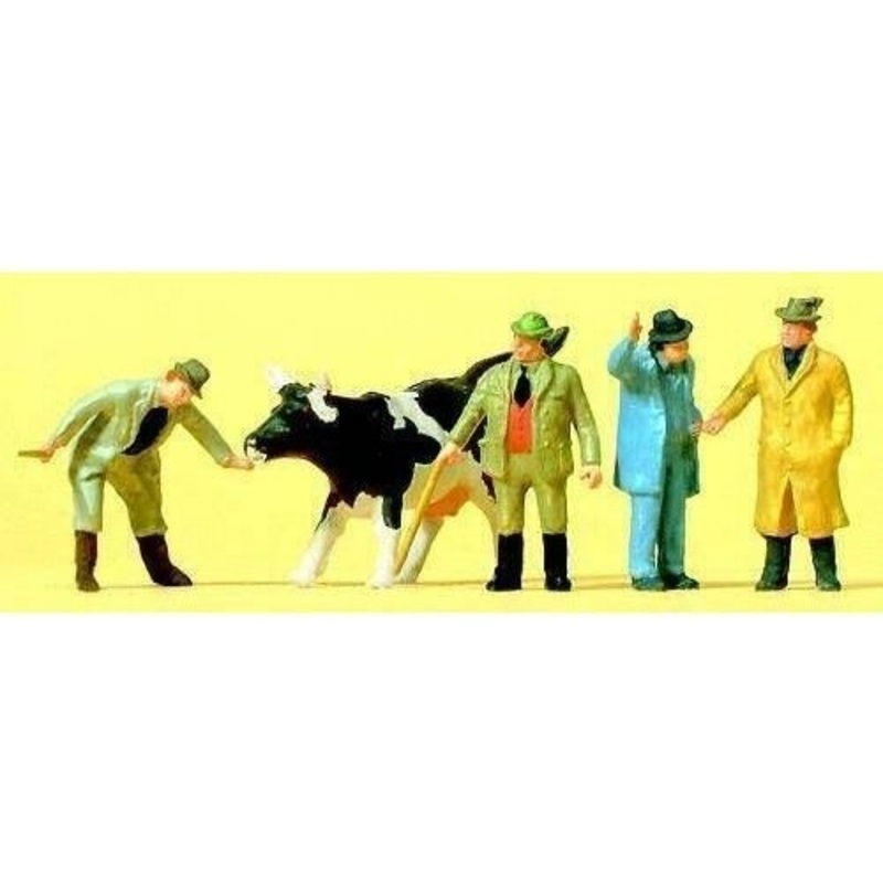 HO Cattle At Market w/Figures