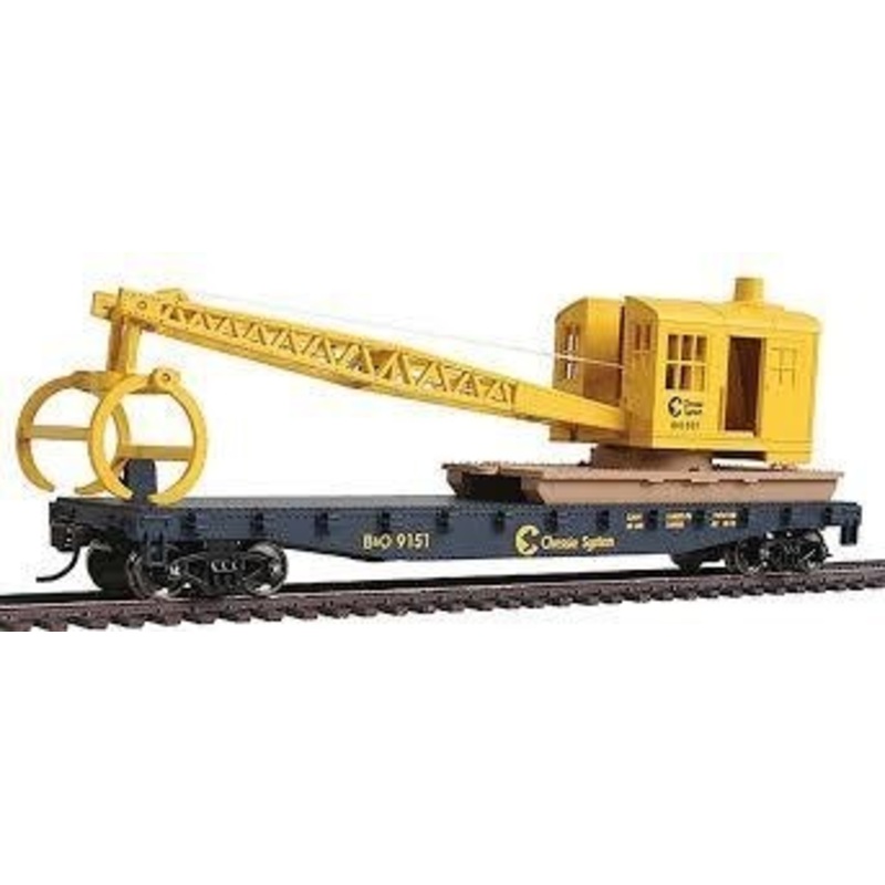 HO Flatcar w/Logging Chessie