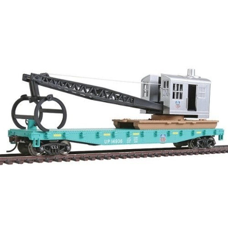 HO Flatcar w/Logging Crane UP