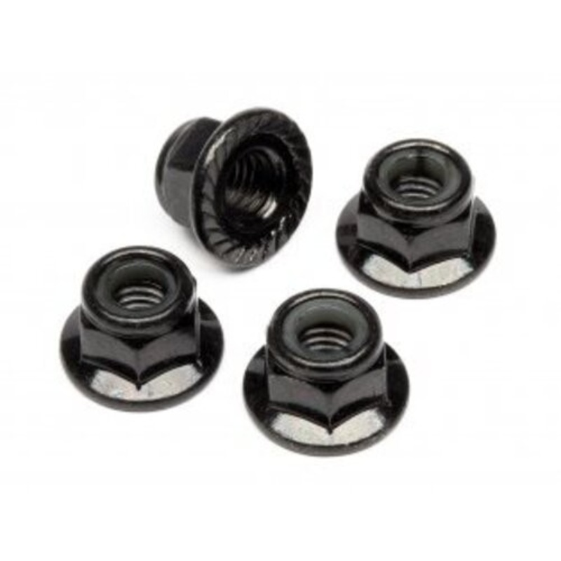 Flanged Lock Nut M5 Black (4)