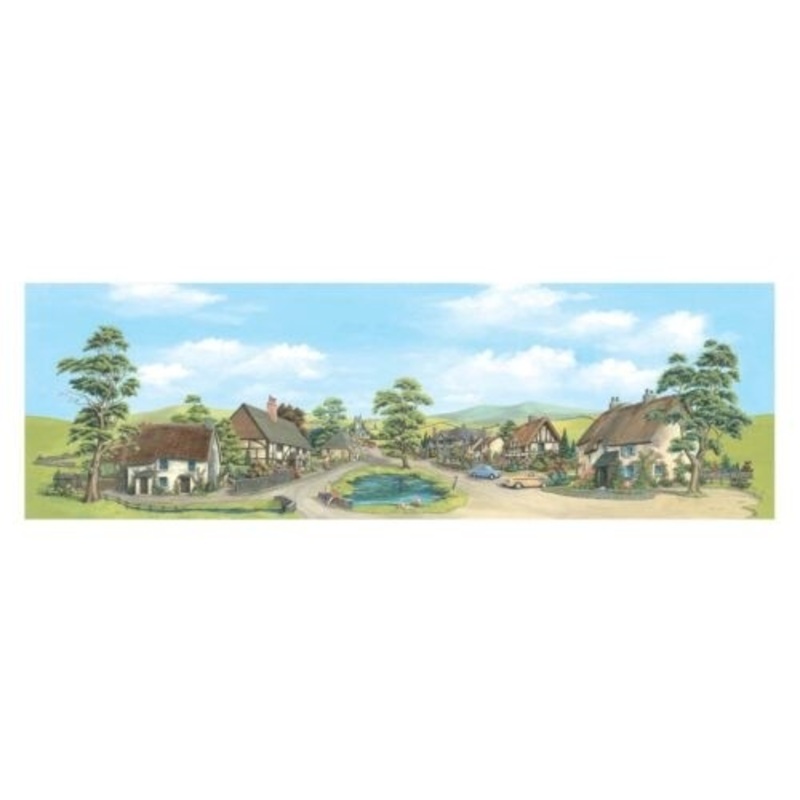 Village with Pond Backscene